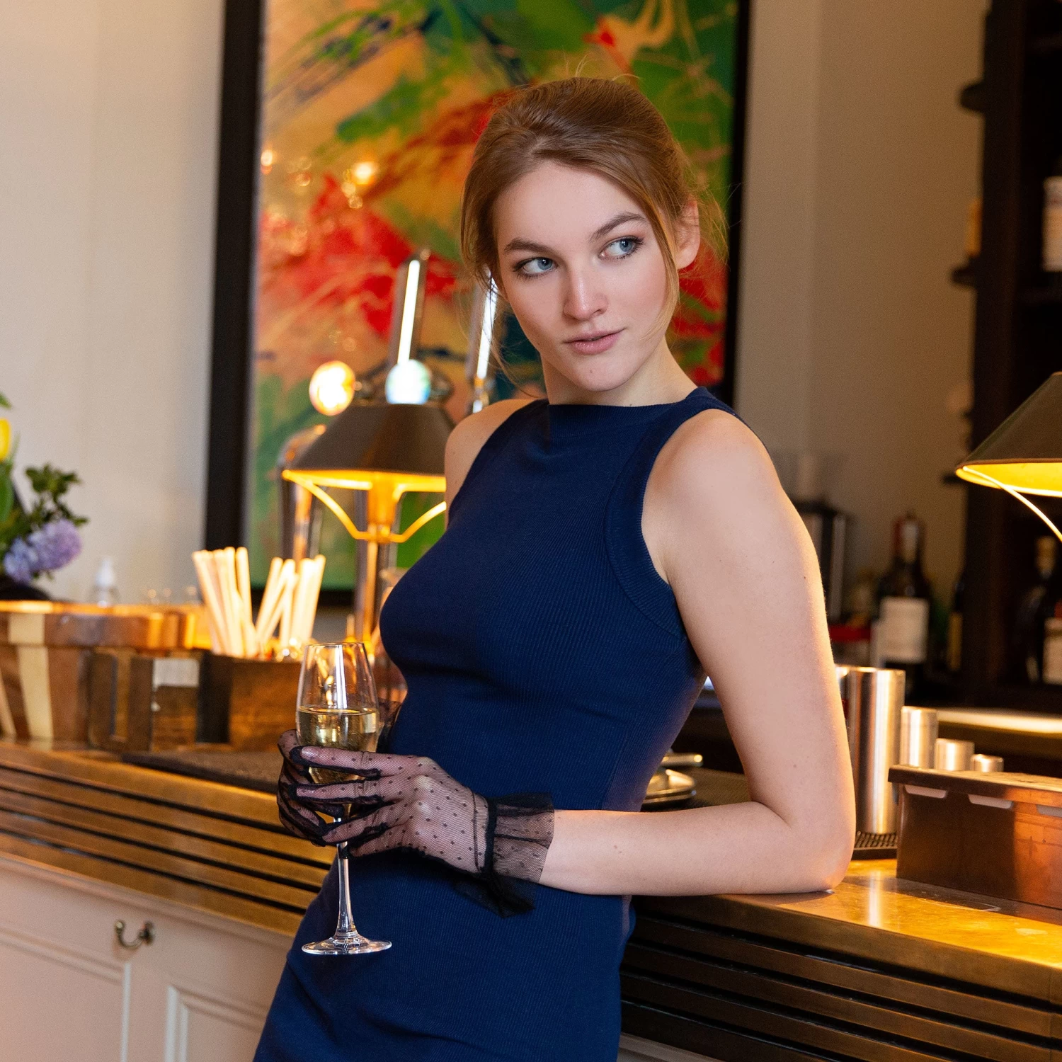 Women’s Tulle Gloves With Frilled Cuff 2 Women’s Tulle Gloves With Frilled Cuff - Image 2