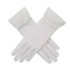 Women’s Tulle Gloves With Frilled Cuff 12 Women’s Tulle Gloves With Frilled Cuff -Fashion Accessories Shop 6 2240 White 1