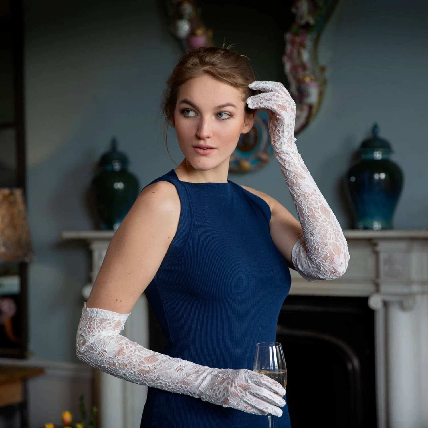 Women's Long Opera Lace Gloves 2 Women's Long Opera Lace Gloves - Image 2