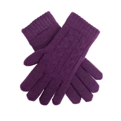 Women's Cable Knit Gloves -Fashion Accessories Shop 6 3186 Amethyst