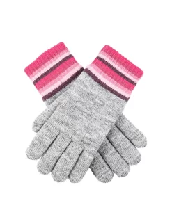 Women’s Knitted Gloves With Neon Striped Cuffs 6 Women’s Knitted Gloves With Neon Striped Cuffs -Fashion Accessories Shop 6 3268 Dove Grey