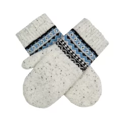 Women’s Jacquard Fair Isle Knitted Mittens -Fashion Accessories Shop 6 3273 Winter White