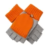 Women’s Two-Tone Fingerless Gloves With Mitten Flap