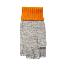 Women’s Two-Tone Fingerless Gloves With Mitten Flap -Fashion Accessories Shop 6 3276 Dove Grey Tangerine 3