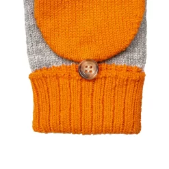 Women’s Two-Tone Fingerless Gloves With Mitten Flap -Fashion Accessories Shop 6 3276 Dove Grey Tangerine 4