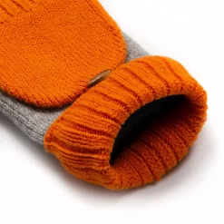 Women’s Two-Tone Fingerless Gloves With Mitten Flap -Fashion Accessories Shop 6 3276 Dove Grey Tangerine 8