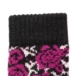 Women’s Jacquard Knitted Gloves With Rose Pattern -Fashion Accessories Shop 6 3281 Black 5