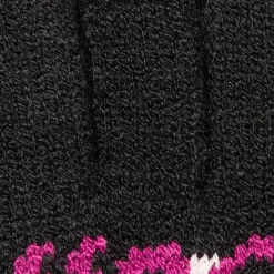 Women’s Jacquard Knitted Gloves With Rose Pattern -Fashion Accessories Shop 6 3281 Black 6