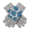 Women’s Jacquard Knitted Gloves With Rose Pattern
