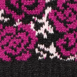 Women’s Jacquard Knitted Gloves With Rose Pattern -Fashion Accessories Shop 6 3281 black 7