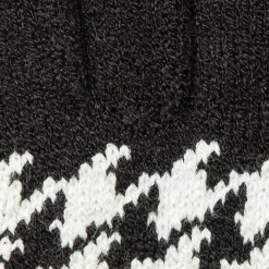 Women’s Jacquard Knitted Gloves With Dogtooth Pattern -Fashion Accessories Shop 6 3282 Black Winter White 6
