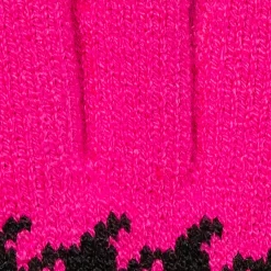 Women’s Jacquard Knitted Gloves With Dogtooth Pattern -Fashion Accessories Shop 6 3282 Fuchsia Black 6