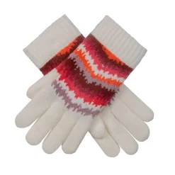 Womenâs Jacquard Knitted Gloves With Contrasting Stripes