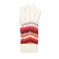 Women’s Jacquard Knitted Gloves With Contrasting Stripes -Fashion Accessories Shop 6 3283 Winter White 2