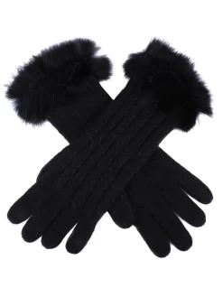 Women's Cable Knit Gloves With Fur Cuffs -Fashion Accessories Shop 6 4224 20black 1c2acdae 9a69 4d86 b930 a960f32d1760