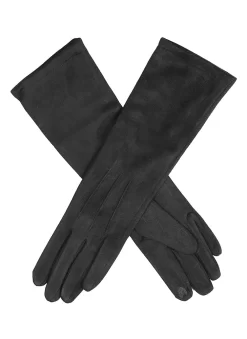 Women’s Touchscreen Long Below-Elbow Velour-Lined Faux Suede Gloves -Fashion Accessories Shop 6 4269 Black 5d7a66f5 7e99 4740 b7c9 e6550f215598