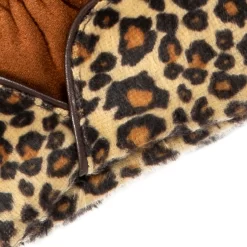 Women’s Touchscreen Velour-Lined Faux Suede Gloves With Faux Fur Leopard Print Cuffs -Fashion Accessories Shop 6 4276 Cognac 9
