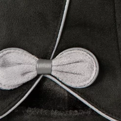 Women’s Touchscreen Velour-Lined Faux Suede Gloves With Contrast Trim And Bow -Fashion Accessories Shop 6 4278 Black Dove Grey 7