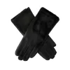 Women’s Touchscreen Velour-Lined Faux Fur And Faux Suede Gloves