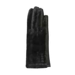 Women’s Touchscreen Velour-Lined Faux Fur And Faux Suede Gloves -Fashion Accessories Shop 6 4279 Black 2