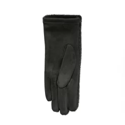 Women’s Touchscreen Velour-Lined Faux Fur And Faux Suede Gloves -Fashion Accessories Shop 6 4279 Black 3