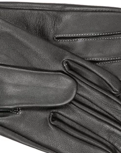 Women's Three-Point Leather Gloves With Contrasting Stitching -Fashion Accessories Shop 7 0020 black white eeee6c3b 4f8f 47f4 9057 14cd15a17231