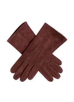Women's Three-Point Silk-Lined Lamb Suede Gloves -Fashion Accessories Shop 7 1013 bordeaux 30d5136b 2750 4e24 91df f881fa65e7e4