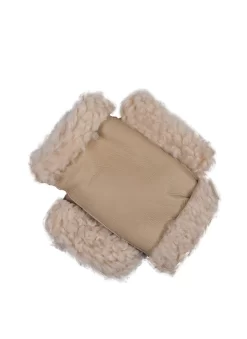 Women's Fingerless Sheepskin Mittens -Fashion Accessories Shop 7 1073 Biscuit