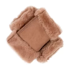 Women's Fingerless Sheepskin Mittens -Fashion Accessories Shop 7 1073 Honey