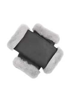 Women's Fingerless Sheepskin Mittens -Fashion Accessories Shop 7 1073 Charcoal