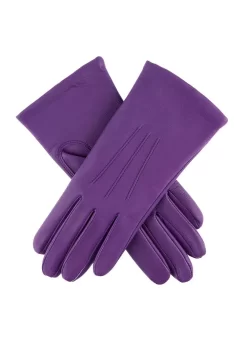 Women's Three-Point Lined Leather Gloves -Fashion Accessories Shop 7 1125 amethyst