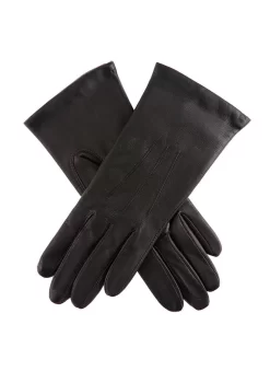 Women's Three-Point Lined Leather Gloves -Fashion Accessories Shop 7 1125 mocca