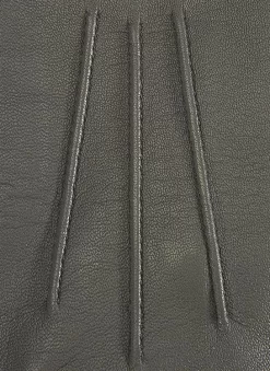 Women's Three-Point Lined Leather Gloves -Fashion Accessories Shop 7 1125 20charcoal 201