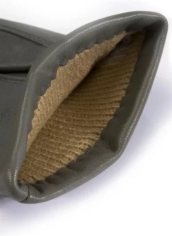 Women's Three-Point Lined Leather Gloves -Fashion Accessories Shop 7 1125 20charcoal 203