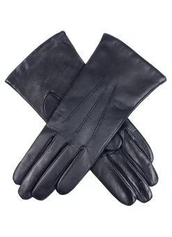 Women’s Touchscreen Three-Point Cashmere-Lined Leather Gloves -Fashion Accessories Shop 7 1127 Navy 4814ad78 e363 4462 ace1 e7abecc6de0a