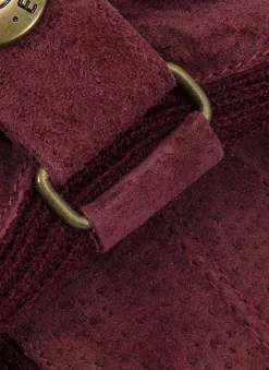 Women's Three-Point Fleece-Lined Suede Gloves -Fashion Accessories Shop 7 1171 20claret 202 3b59c827 9024 412e 962b 20a84b4db79d