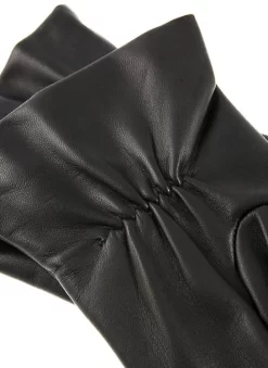 Women's Three-Point Cashmere-Lined Leather Gloves With Buttons -Fashion Accessories Shop 7 2060 20black 203