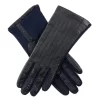 Women's Half Silk-Lined Leather And Elastane Gloves
