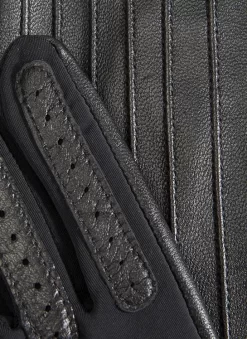 Women's Half Silk-Lined Leather And Elastane Gloves -Fashion Accessories Shop 7 2152 20black 204 c7d285f5 777d 4e98 a91b d470fdd42df8