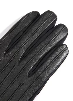 Women's Half Silk-Lined Leather And Elastane Gloves -Fashion Accessories Shop 7 2152 20black 205 fcf26597 1118 473e a76a 6729cdc661ca