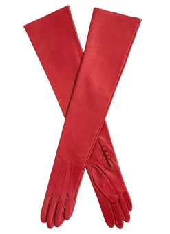 Women's Three-Point Long Opera Leather Gloves -Fashion Accessories Shop 7 2190 Berry 19689545 9686 4c4c 8178 af1326bae22f