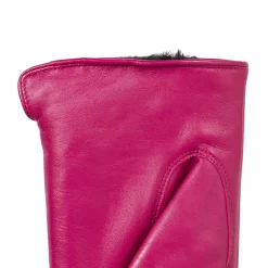 Women’s Touchscreen Single-Point Faux Fur-Lined Leather Gloves -Fashion Accessories Shop 7 2461 Fuchsia 5