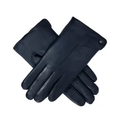Women’s Touchscreen Single-Point Faux Fur-Lined Leather Gloves -Fashion Accessories Shop 7 2461 Navy