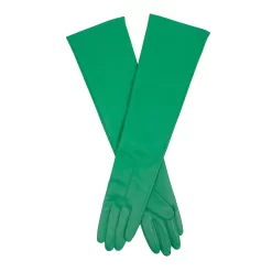 Women's Single-Point Long Above-Elbow Lined Leather Gloves -Fashion Accessories Shop 7 2640 Emerald