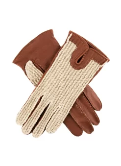Women's Handsewn Crochet-Back Imitation Peccary Leather Driving Gloves 14 Women's Handsewn Crochet-Back Imitation Peccary Leather Driving Gloves -Fashion Accessories Shop 7 3000 cognac