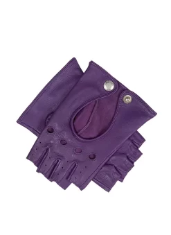 Women’s Fingerless Leather Driving Gloves -Fashion Accessories Shop 7 3007 Amethyst