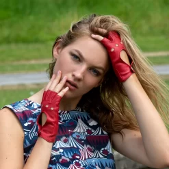 Women’s Fingerless Leather Driving Gloves -Fashion Accessories Shop 7 3007 Berry a6f29427 9526 48ba 85fa f90bb279b228