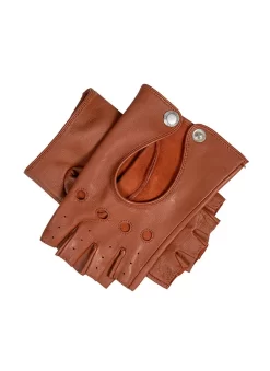 Women’s Fingerless Leather Driving Gloves -Fashion Accessories Shop 7 3007 Cognac