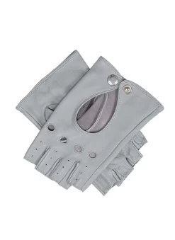 Women’s Fingerless Leather Driving Gloves -Fashion Accessories Shop 7 3007 Dove Grey