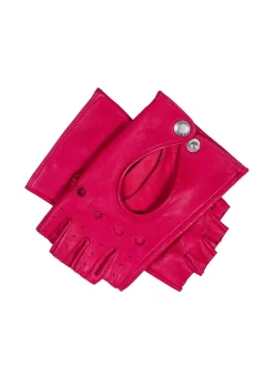 Women’s Fingerless Leather Driving Gloves -Fashion Accessories Shop 7 3007 Fuchsia